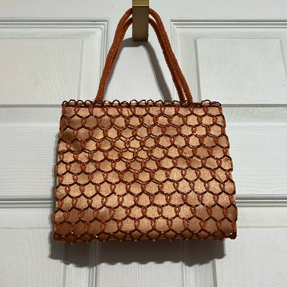 Orange Beaded Summer Purse